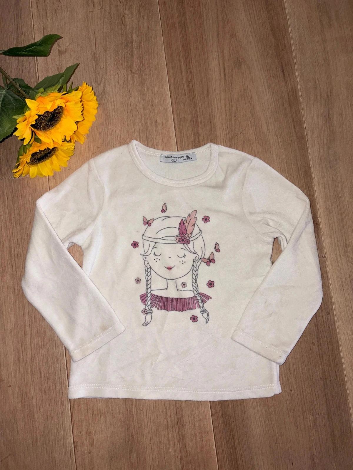 Haut de pyjama d’hiver blanc FPC taille 4 ans